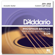 D'ADDARIO EJ26 PHOSPHOR BRONZE CUSTOM LIGHT (11-52) Струни для акустичної гітари