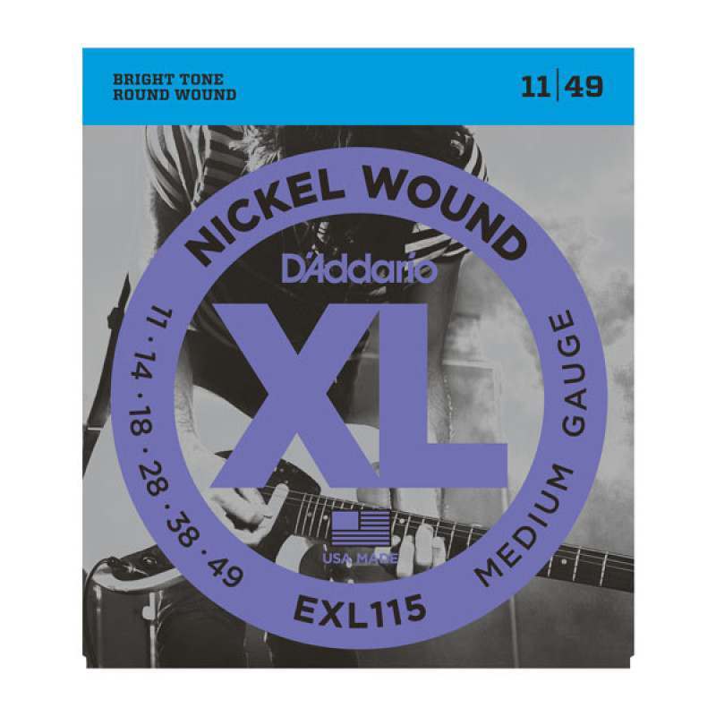 D'ADDARIO EXL115 XL NICKEL WOUND MEDIUM (11-49) Струни для електрогітари