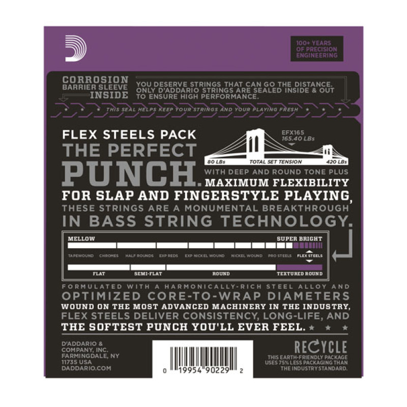 D'ADDARIO EFX165 Струни для бас-гітари