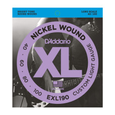 D'ADDARIO EXL190 XL NICKEL WOUND BASS CUSTOM LIGHT (40-100) Струни для бас-гітари