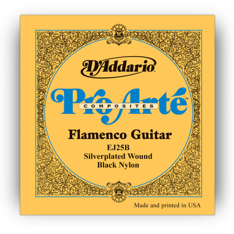 D'ADDARIO EJ25B PRO-ARTE COMPOSITE FLAMENCO BLACK NYLON Струни для класичної гітари