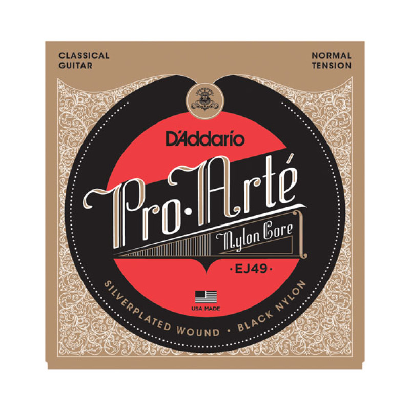 D'ADDARIO EJ49 PRO-ARTE BLACK NYLON NORMAL TENSION Струни для класичної гітари