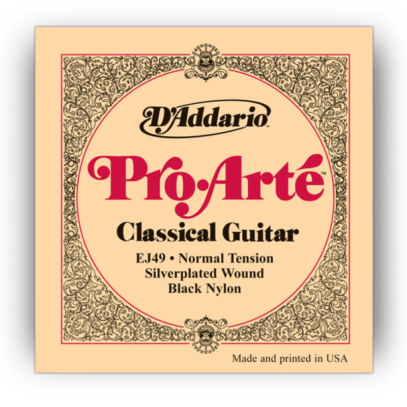 D'ADDARIO EJ49 PRO-ARTE BLACK NYLON NORMAL TENSION Струни для класичної гітари