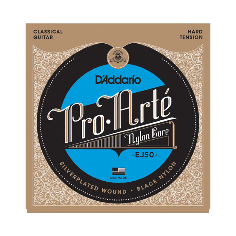D'ADDARIO EJ50 PRO ARTE BLACK NYLON HARD TENSION Струни для класичної гітари