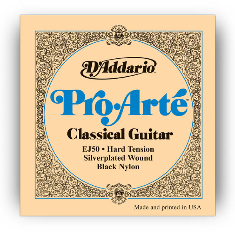 D'ADDARIO EJ50 PRO ARTE BLACK NYLON HARD TENSION Струни для класичної гітари