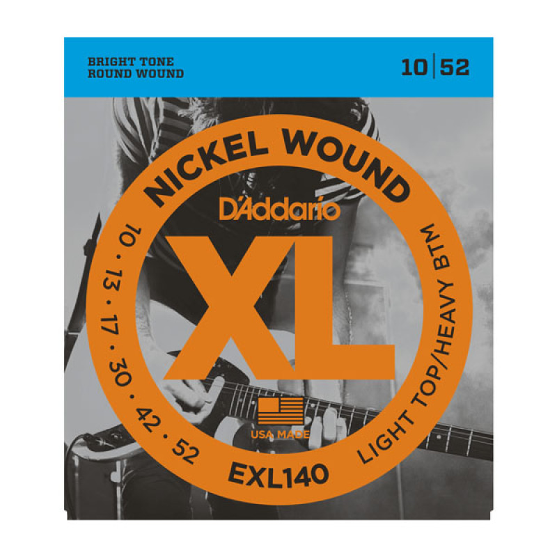 D'ADDARIO EXL140 XL NICKEL WOUND LIGHT TOP / HEAVY BOTTOM (10-52) Струни для електрогітари