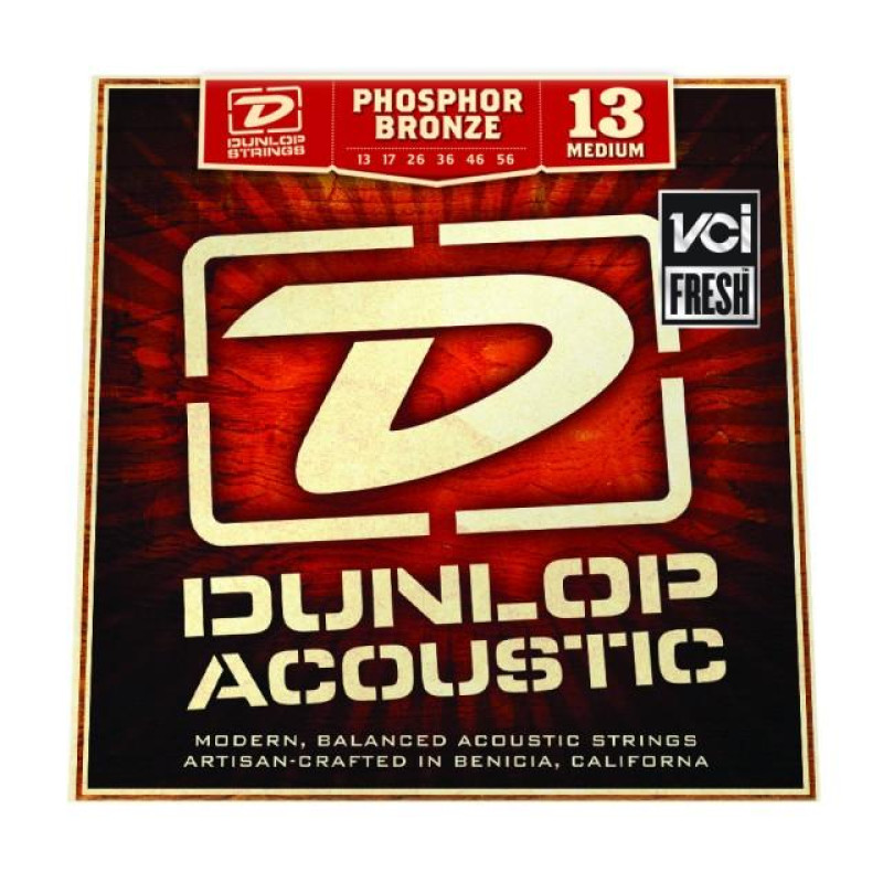 DUNLOP DAP1356 PHOSHOR BRONZE ACOUSTIC GUITAR STRINGS (13-56) Струны для акустической гитары