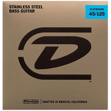 DUNLOP DBFS45125 Stainless Steel Flatwound Bass (45-125) Струны для бас-гитары