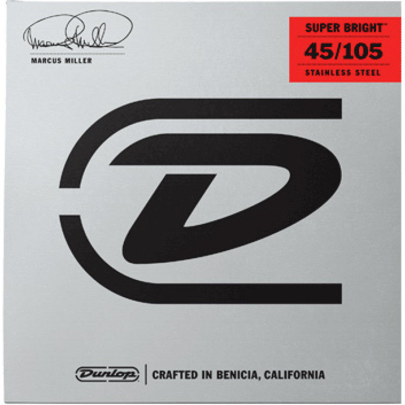 DUNLOP DBMMS45105 MARCUS MILLER SUPER BRIGHT BASS STRINGS (45-105) Струни для бас-гітари