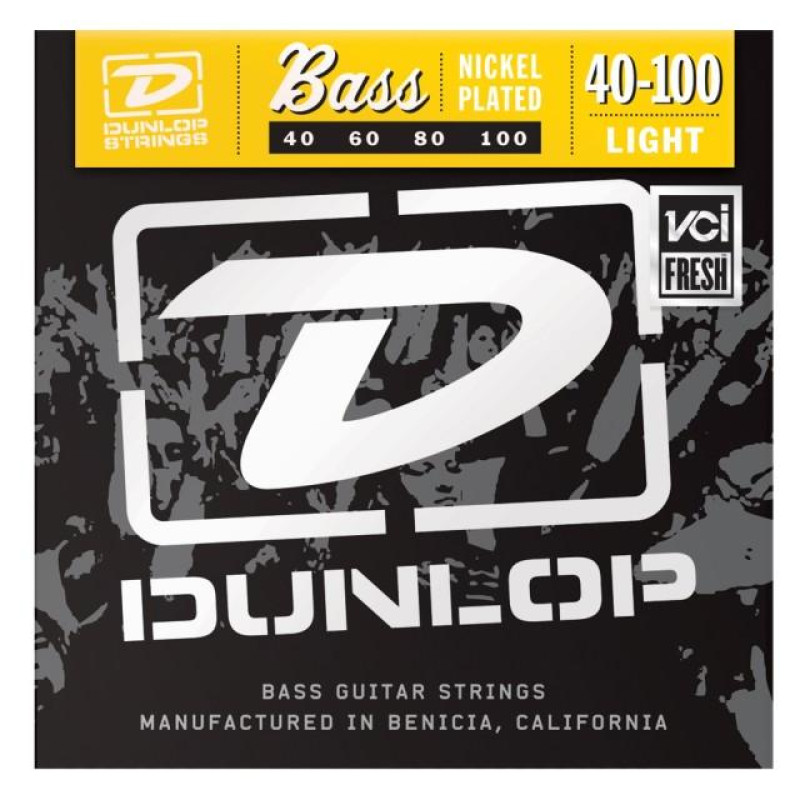 DUNLOP DBN40100 NICKEL WOUND LIGHT 40-100 Струны для бас-гитары
