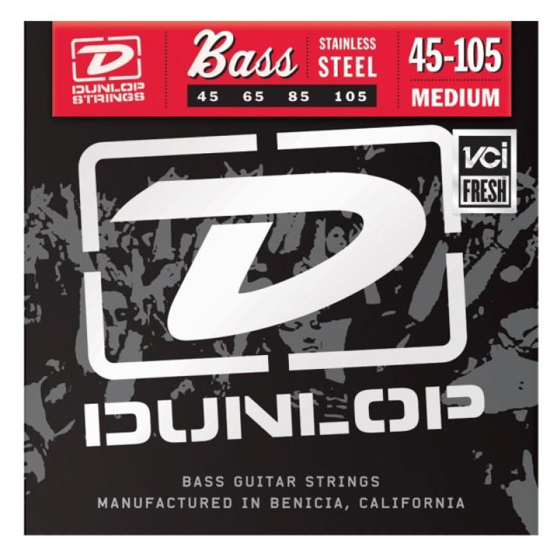 DUNLOP DBS45105 STAINLESS STEEL MEDIUM 45-105 Струны для бас-гитары