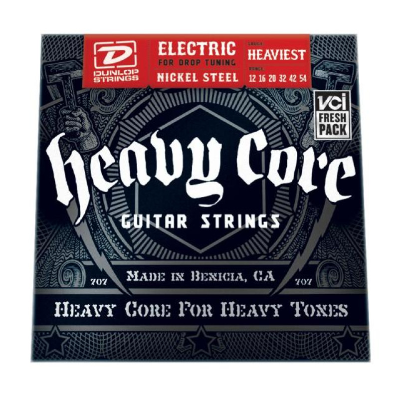 DUNLOP DHCN1254 HEAVY CORE ELECTRIC GUITAR STRINGS (12-54) Струни для електрогітари