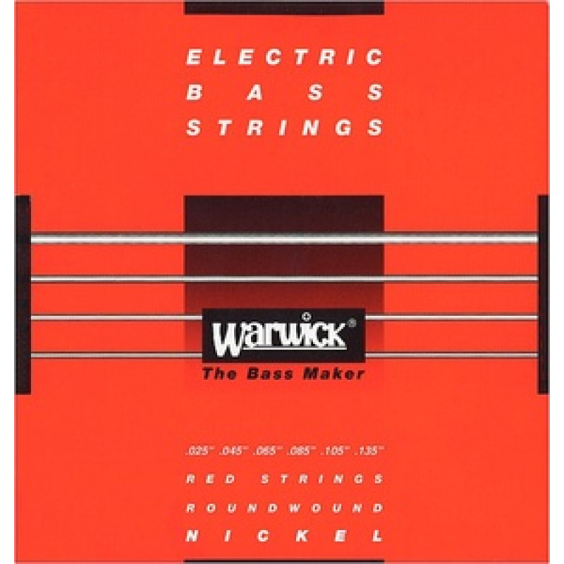 WARWICK 46401 RED Nickel Plated Medium 6-String (25-135) Струни для бас-гітари