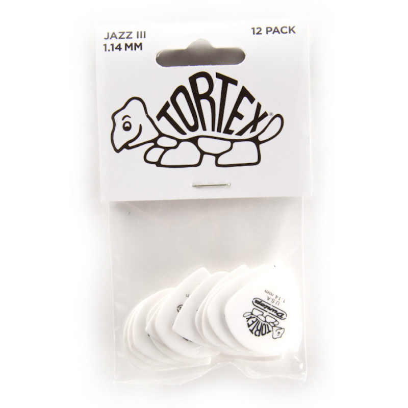 DUNLOP TORTEX WHITE JAZZ III PICK 1.14MM Медіатори