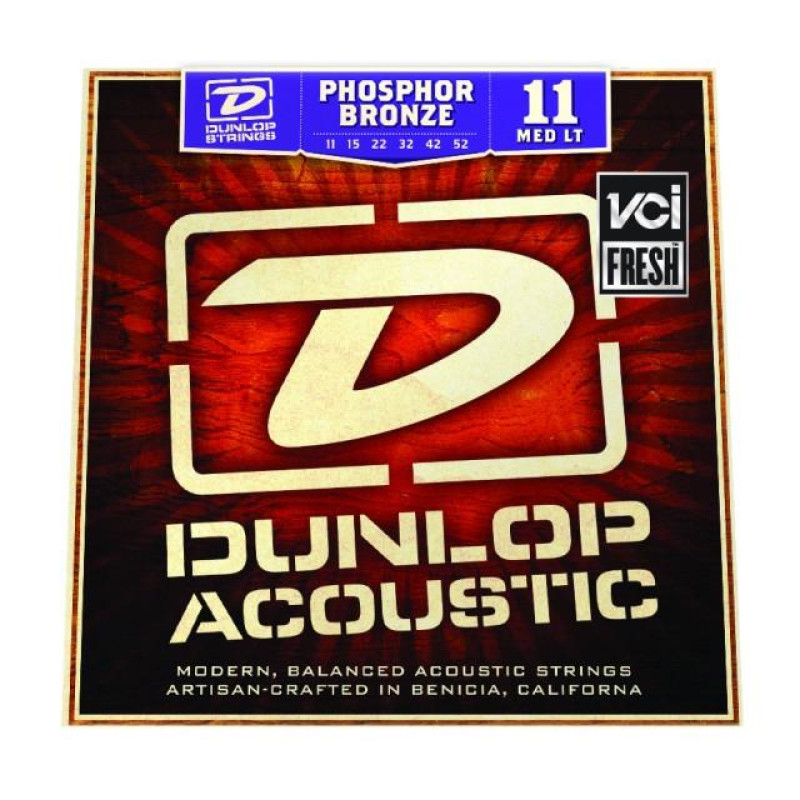 DUNLOP DAP1152 PHOSPHOR BRONZE ACOUSTIC GUITAR STRINGS (11-52) Струни для акустичної гітари